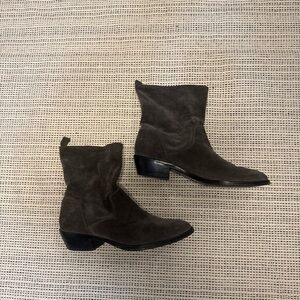 Via Spiga Grey Suede Ankle Booties